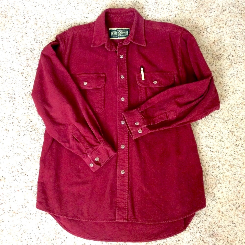 🌟🔥HOST PICK Vintage Field & Stream 100% Cotton Flannel Sz L-XL Workwear Gorpcore